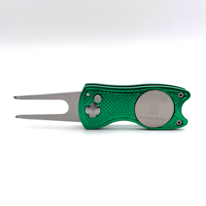 Don Quixote Golf Foldable Divot Repair Tool with Magnetic Ball Marker and Pop-up Button