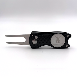 Don Quixote Golf Foldable Divot Repair Tool with Magnetic Ball Marker and Pop-up Button