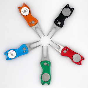 Don Quixote Golf Foldable Divot Repair Tool with Magnetic Ball Marker and Pop-up Button