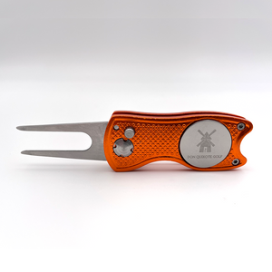 Don Quixote Golf Foldable Divot Repair Tool with Magnetic Ball Marker and Pop-up Button